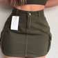 Falda De Jean Color Cargo Tiro Alto