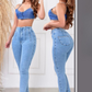 Jean control abdomen mujer tiro alto skinny