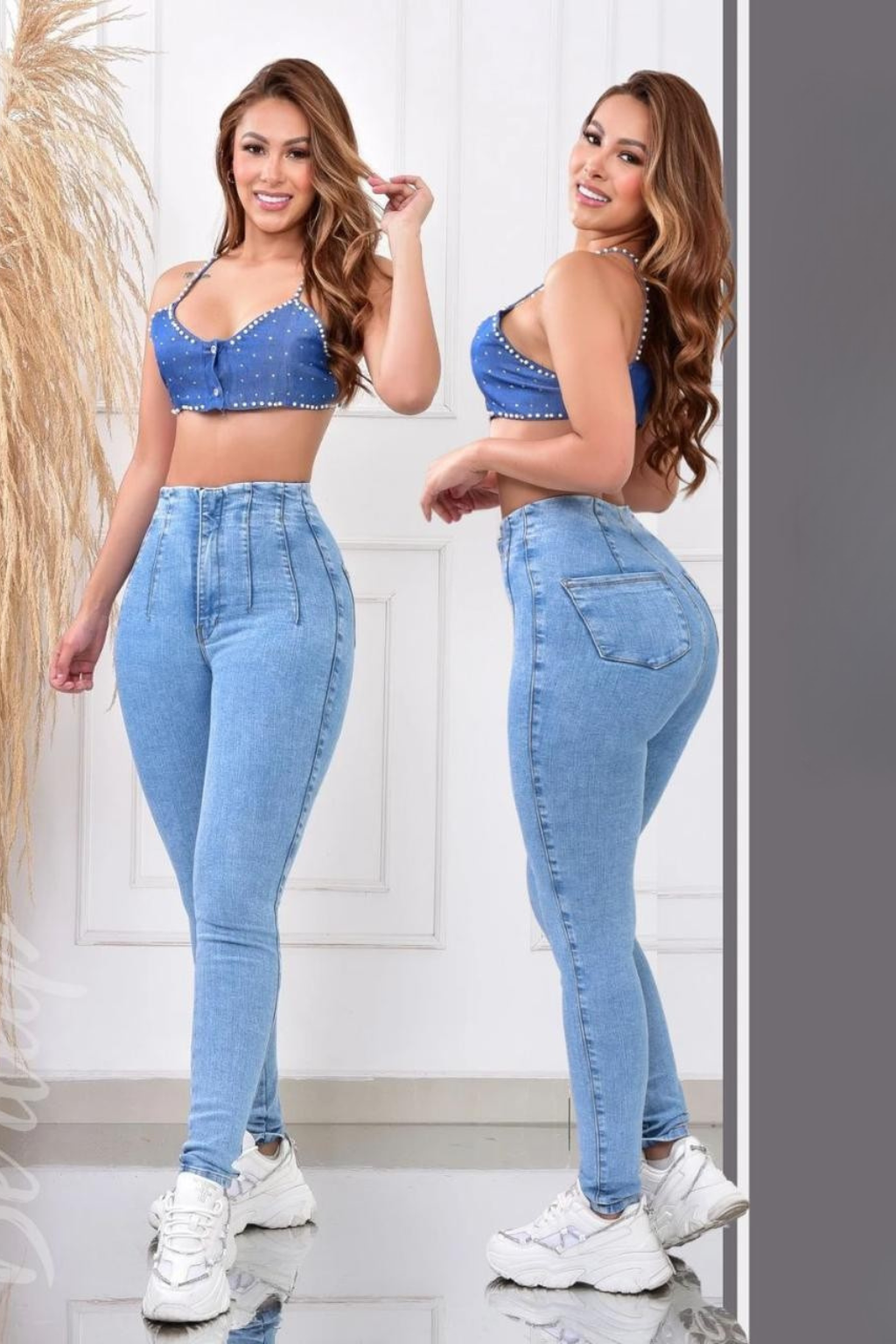 Jean control abdomen mujer tiro alto skinny