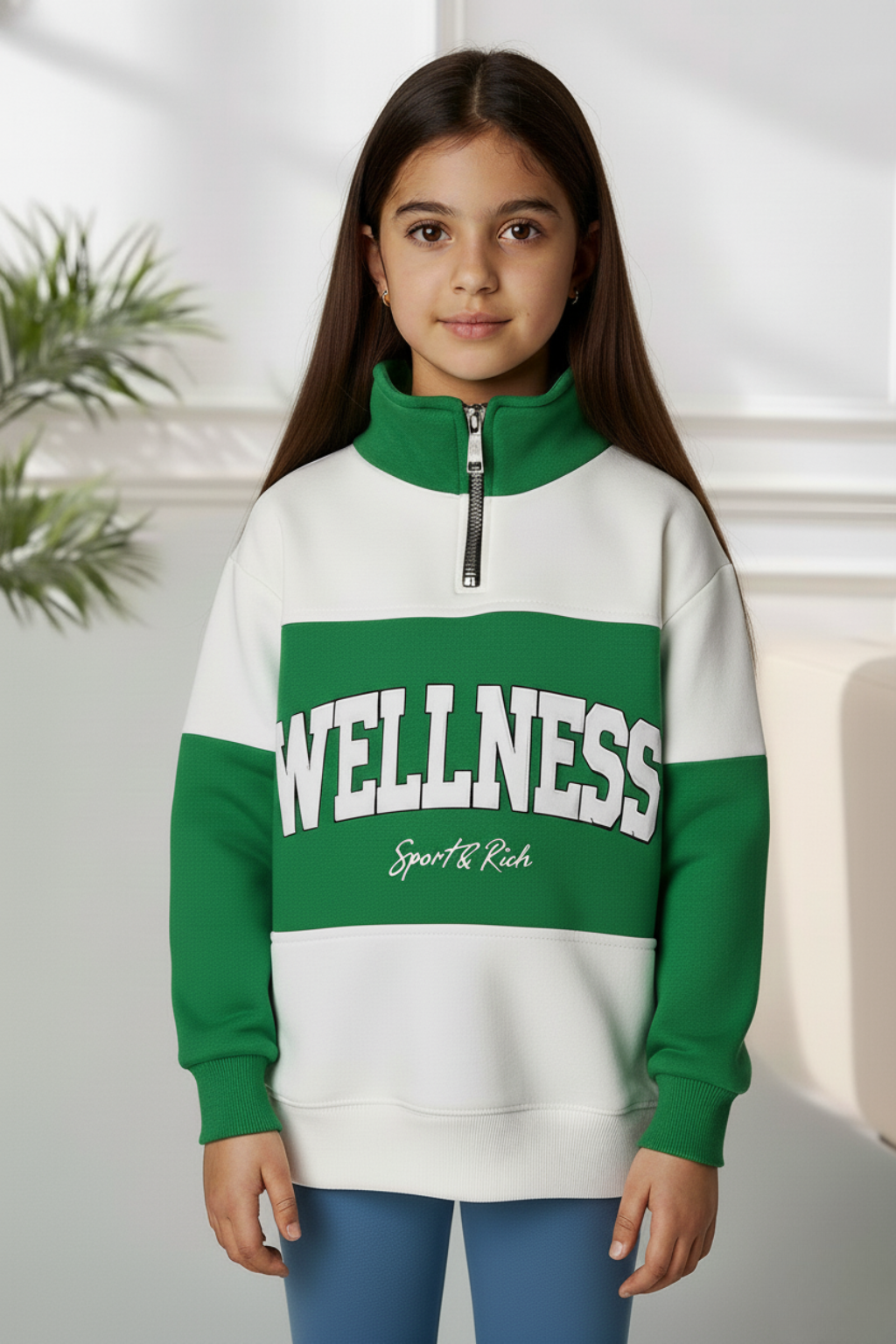 Buzo para niña con estampado y cremallera