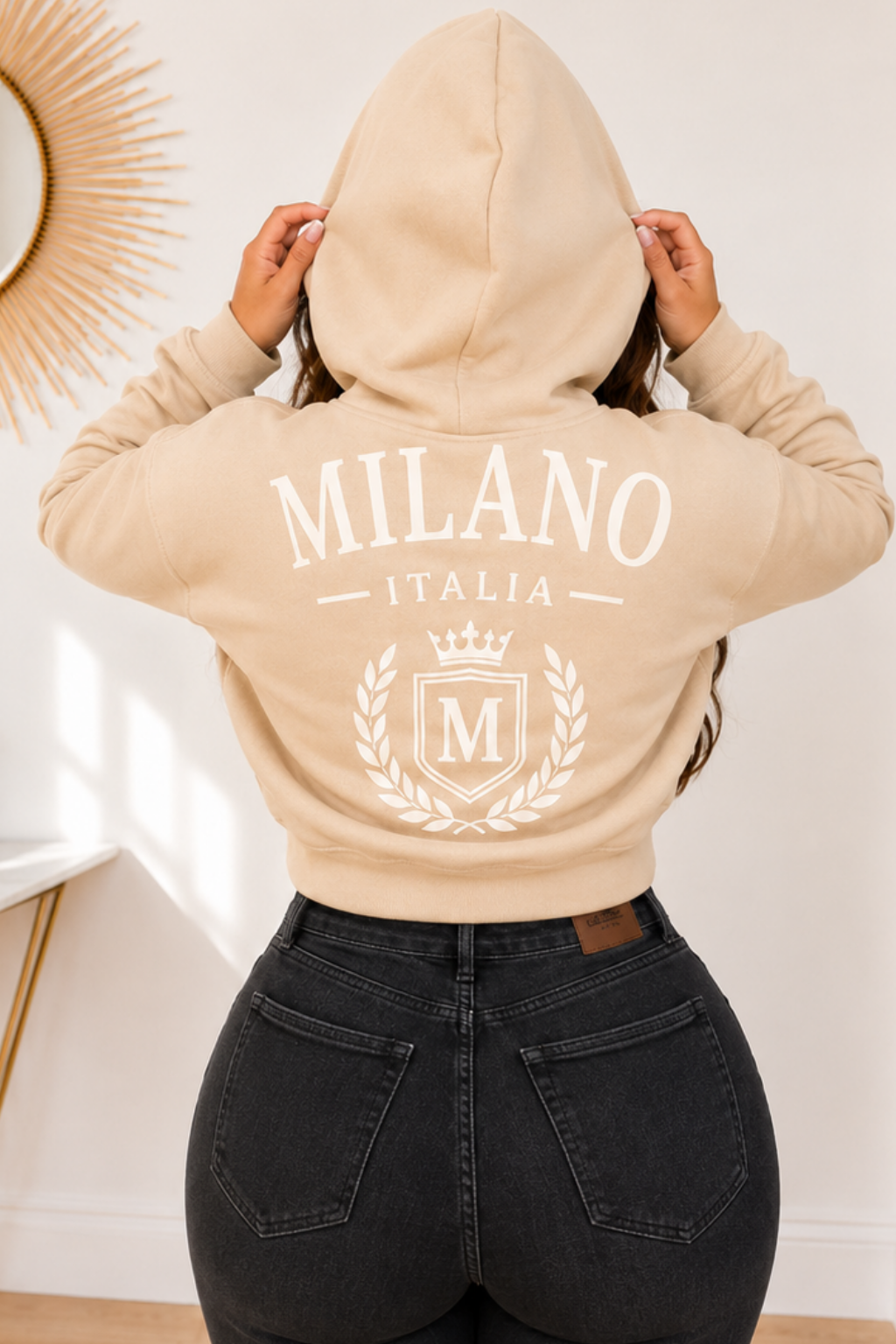 Buzo con capota y cremallera estampado  Milano
