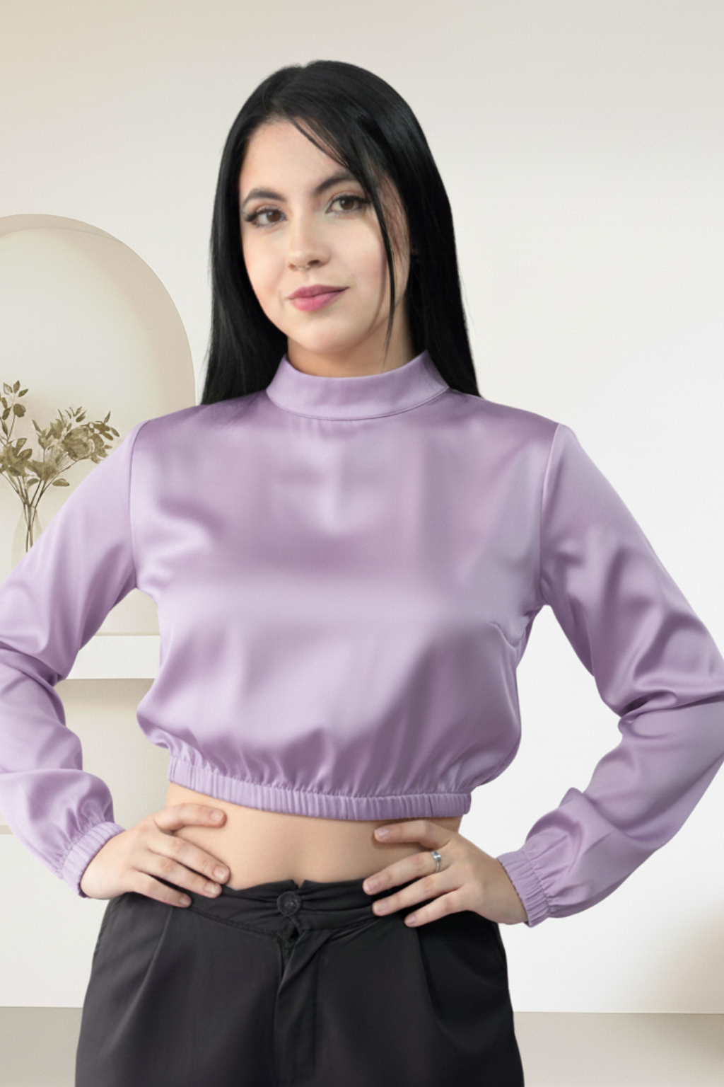 Blusa formal con escote en espalda