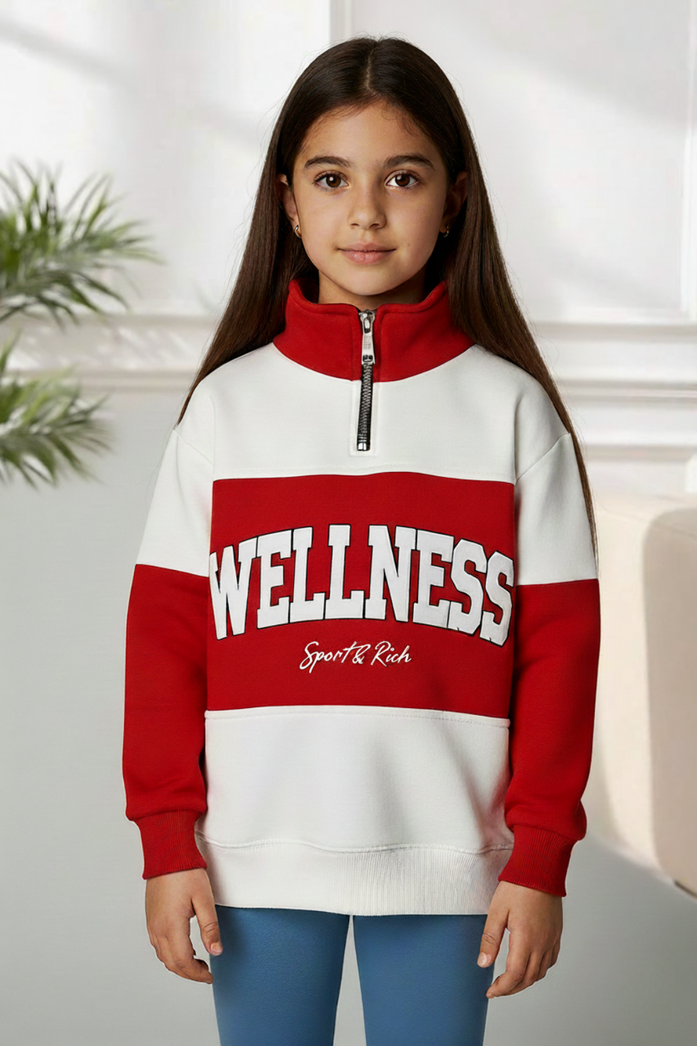 Buzo para niña con estampado y cremallera