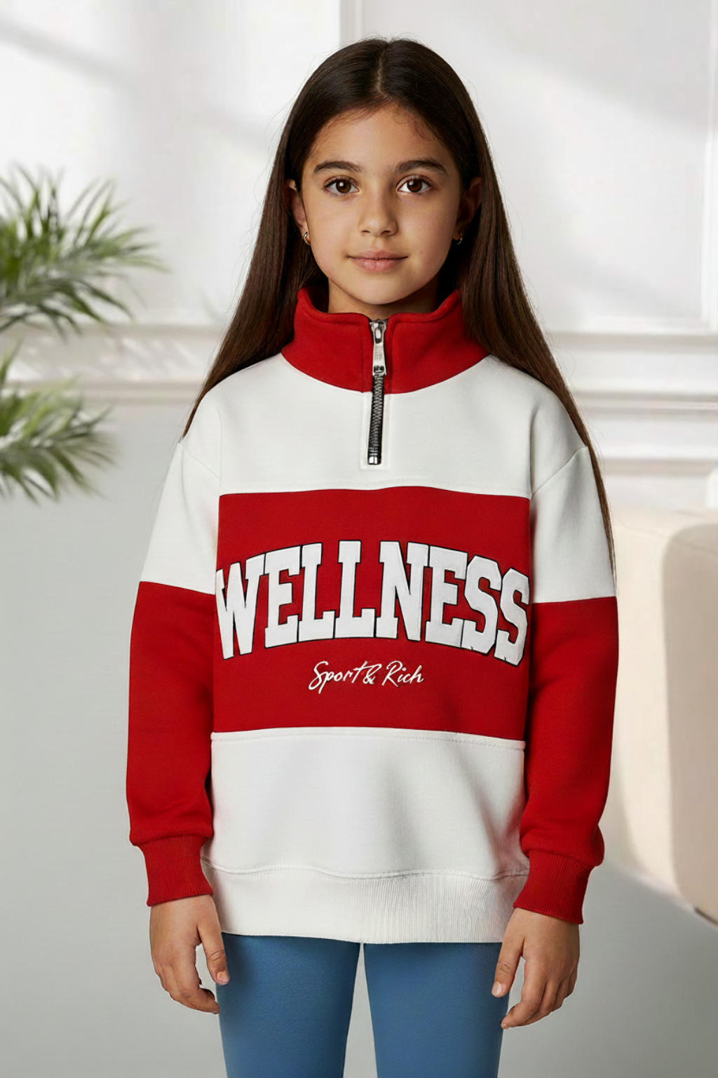 Buzo para niña con estampado y cremallera