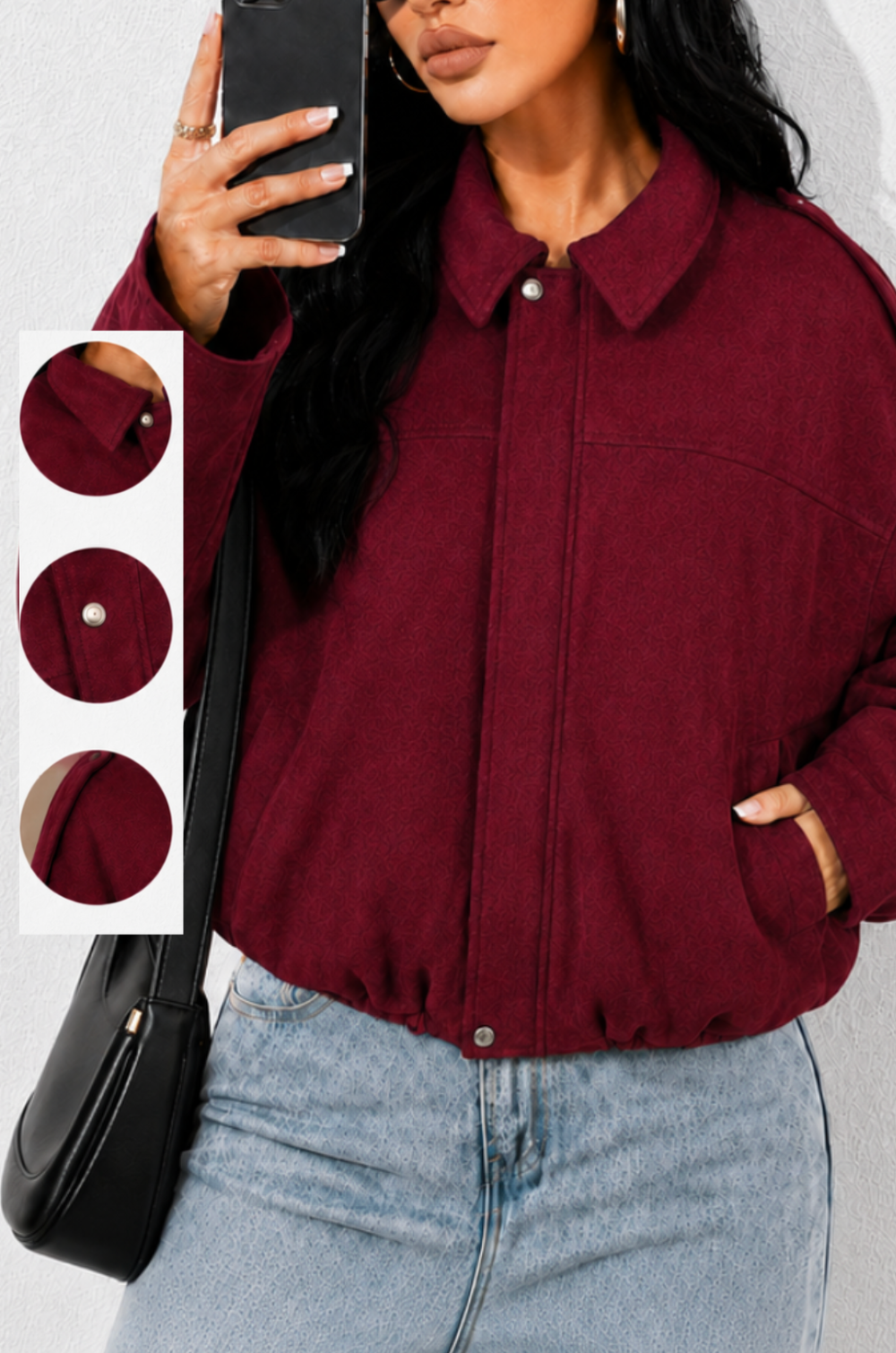 Chaqueta En Gamuza Para Mujer Estelo Oversize