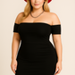 Vestido corto cuello bandeja escotado al cuerpo