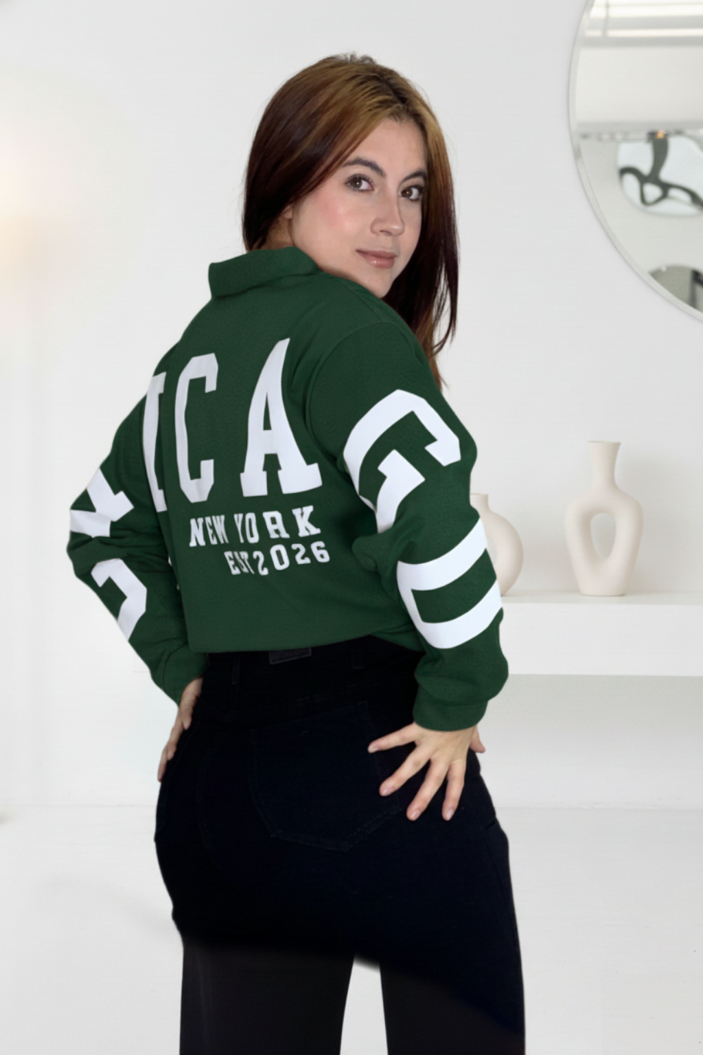 Buzo con cremallera espalda estampada