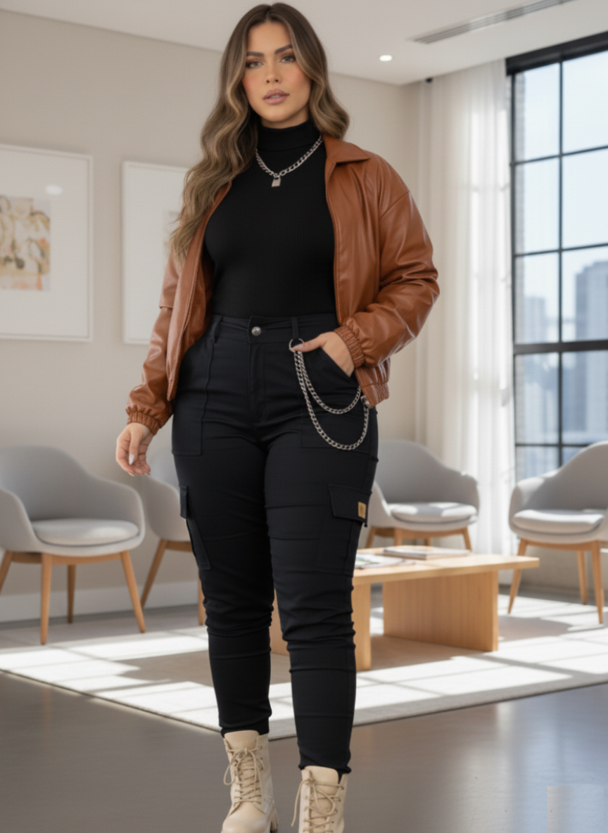 Conjunto chaqueta, blusa y pantalón