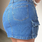 Falda Jean camuflada corta