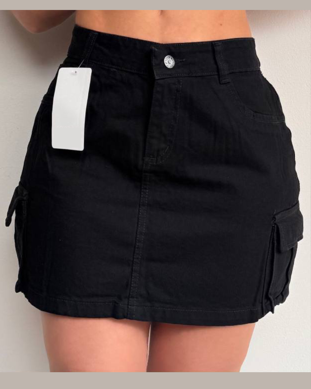 Falda Jean camuflada corta