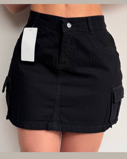 Falda Jean camuflada corta