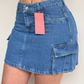 Falda Jean camuflada corta