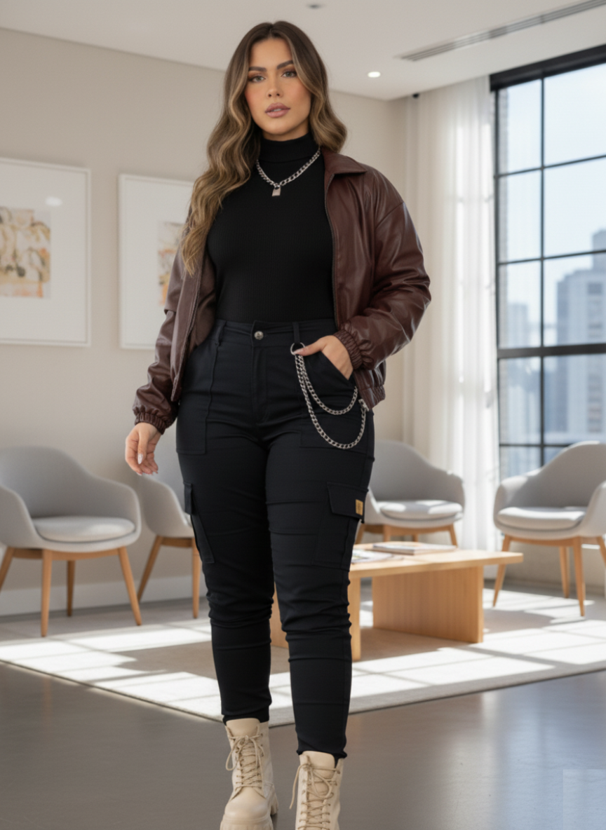 Conjunto chaqueta, blusa y pantalón