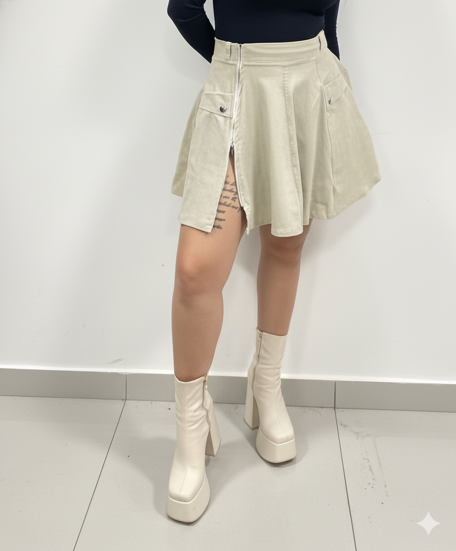 falda corta cremallera