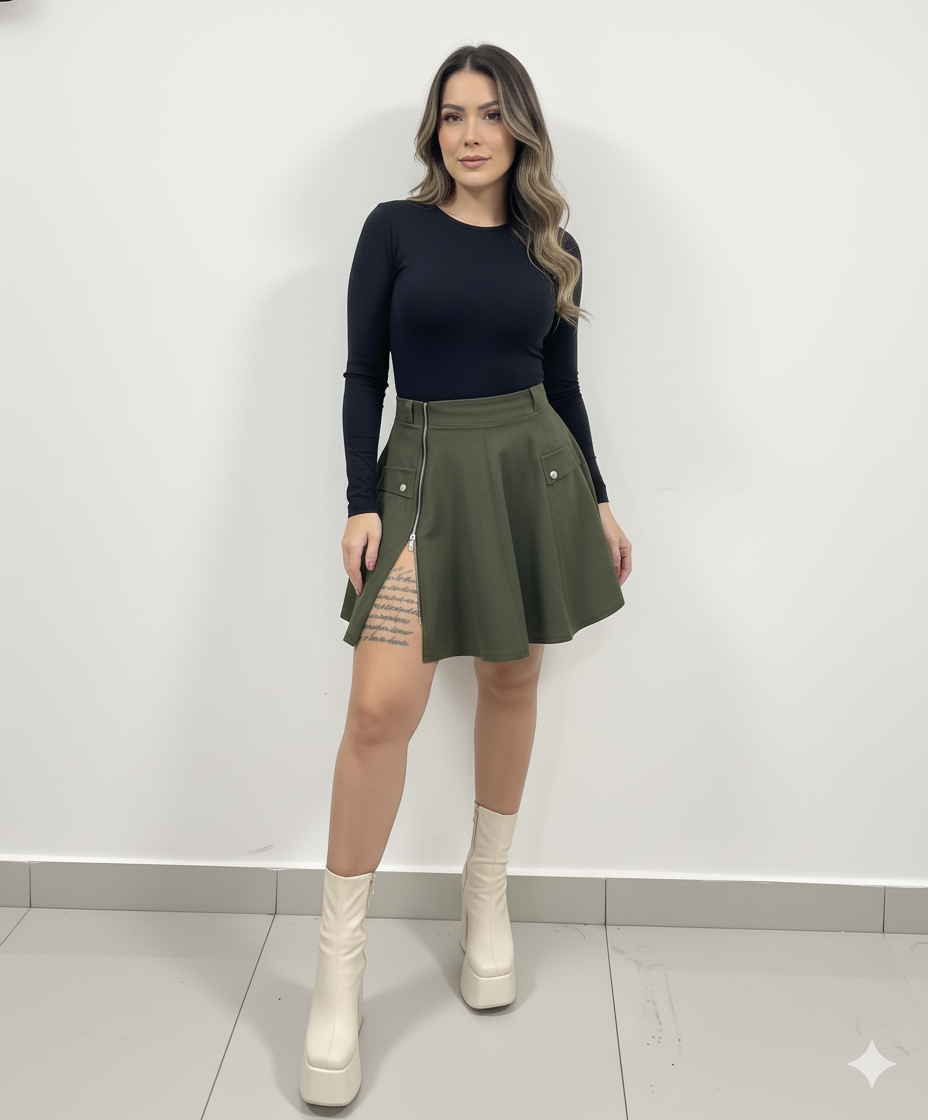 falda corta cremallera