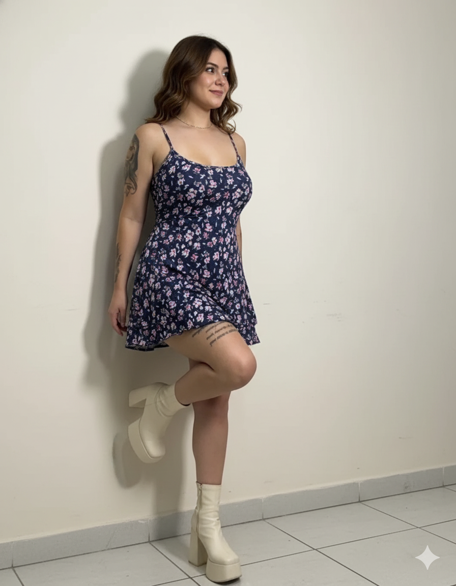 Vestido de flores tiras