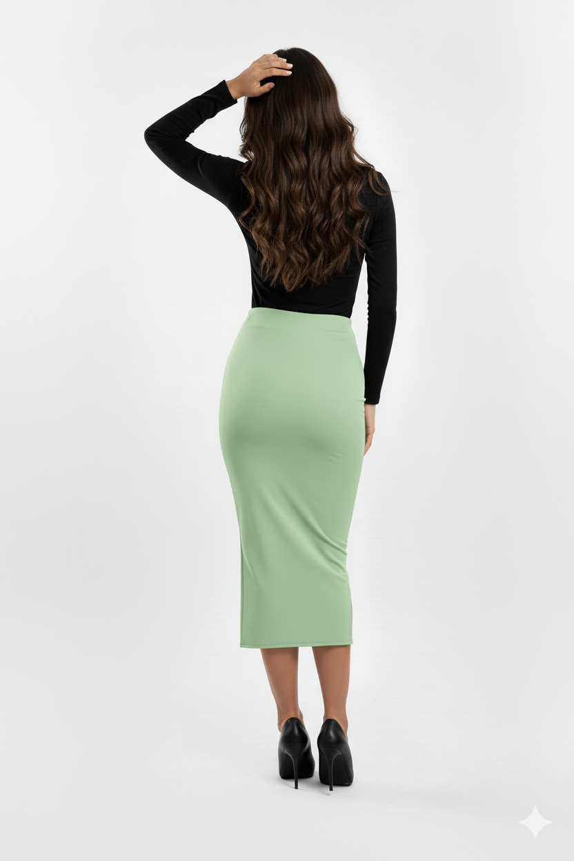 Falda larga ajustada al cuerpo con horma