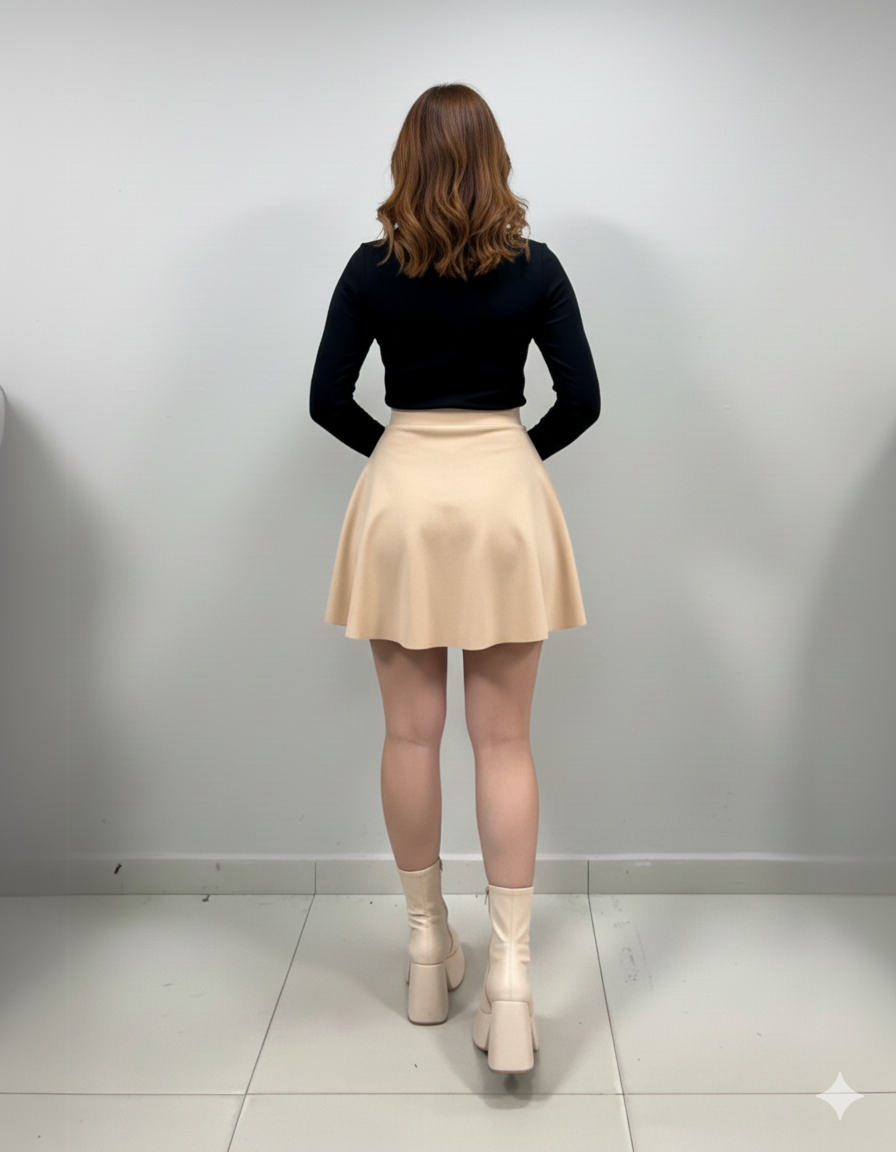 Falda corta con pretina alta