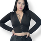 Conjunto Blusa cuello V y Falda larga