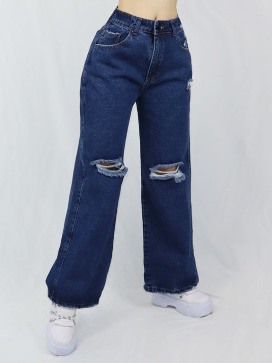 PANTALON DE JEAN BOTA RECTA EN DENIM