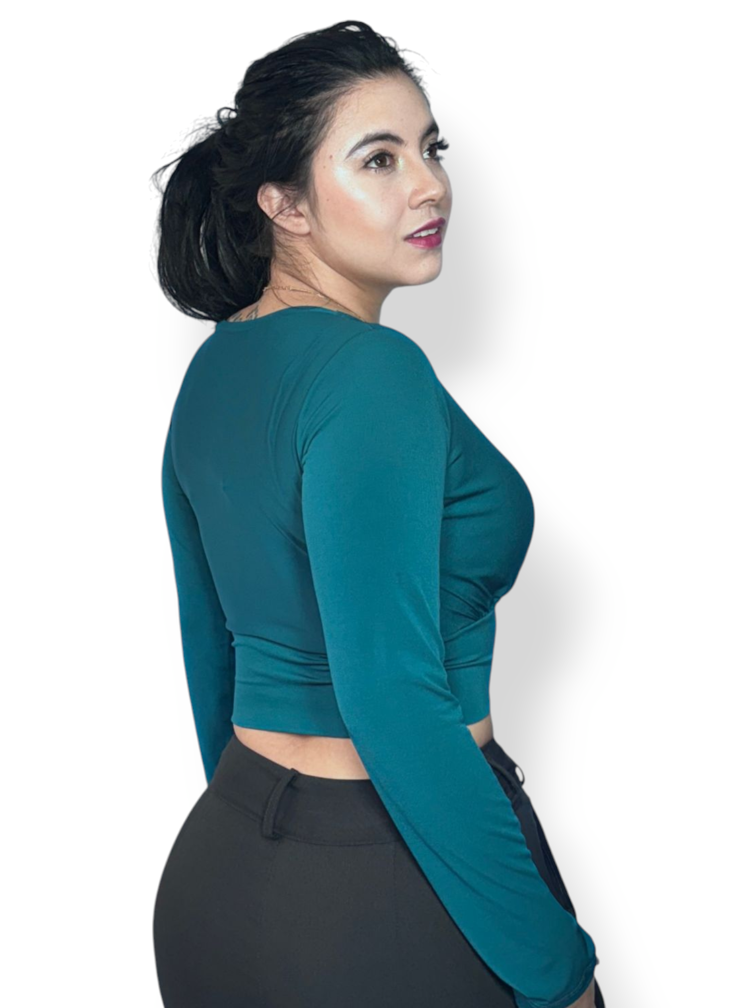Blusa Manga Larga Cuello V Con Botones