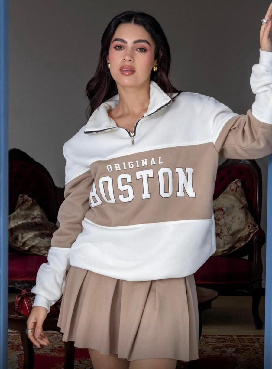 Buzo Oversize y cremallera estampado para mujer