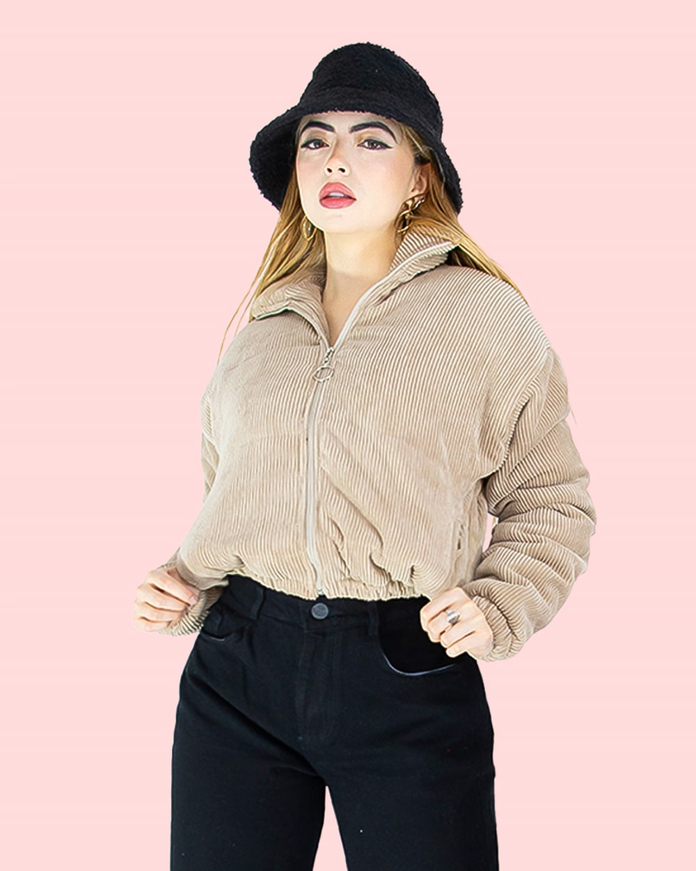 CHAQUETA OVERSIZE EN PANA