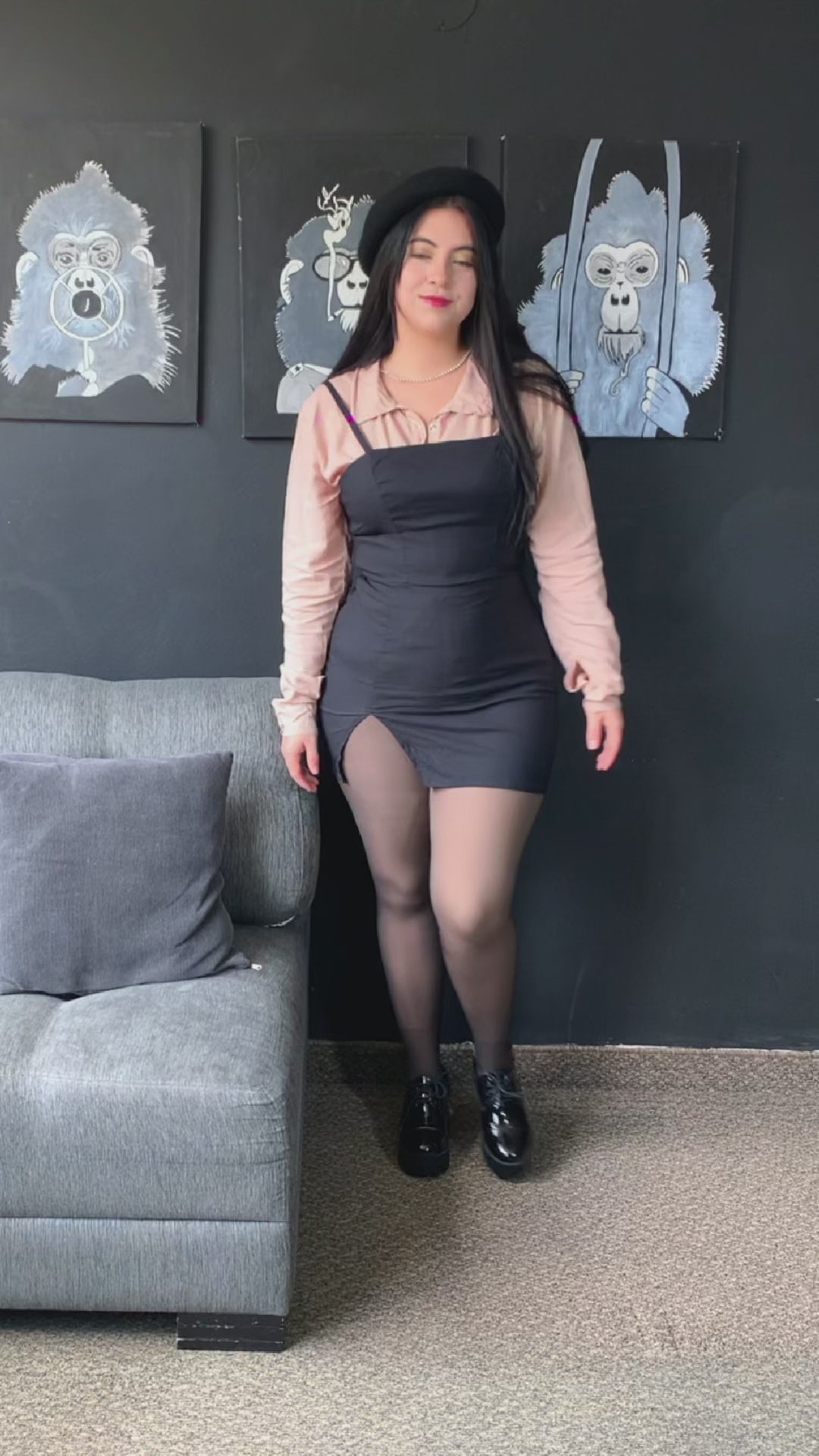 Conjunto Vestido al cuerpo y Camisa semiformal
