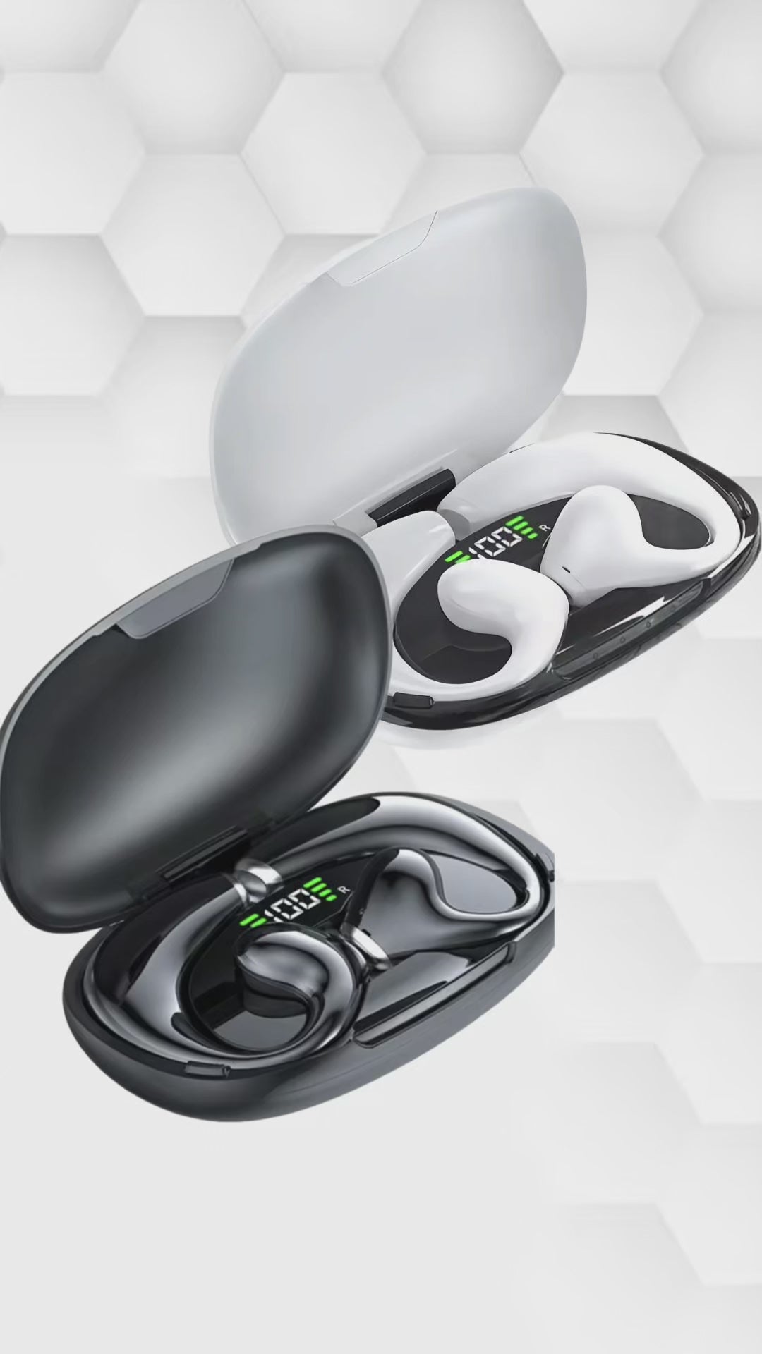 Audífonos Deportivos con Gancho Para  la Oreja, Auriculares con Micrófono, Bluetooth