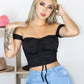 Blusa crop top con Cordon