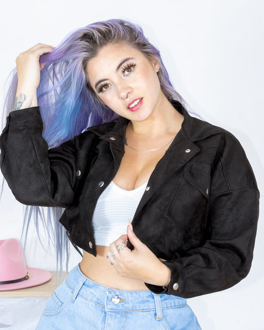 CHAQUETA OVERSIZE EN GAMUZA